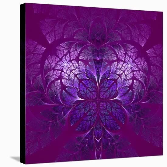 Fabulous Fractal Pattern in Purple-velirina-Stretched Canvas