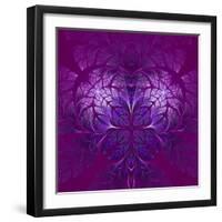 Fabulous Fractal Pattern in Purple-velirina-Framed Art Print