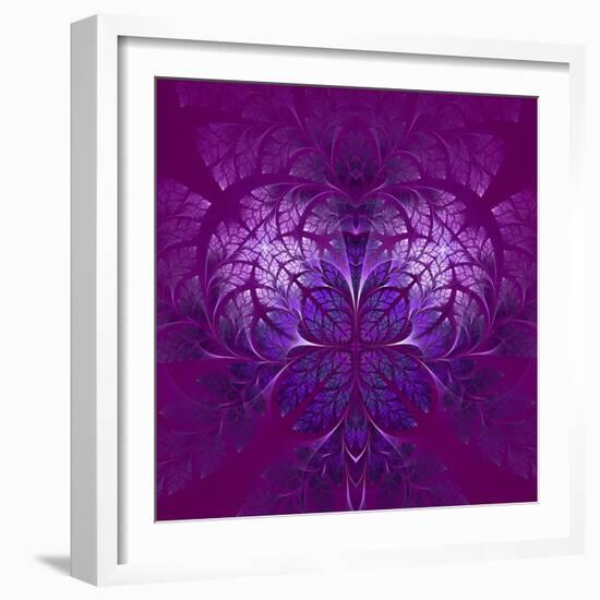 Fabulous Fractal Pattern in Purple-velirina-Framed Art Print