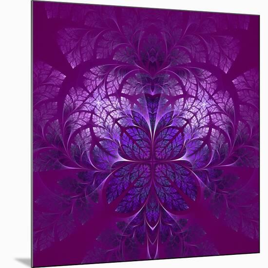 Fabulous Fractal Pattern in Purple-velirina-Mounted Art Print