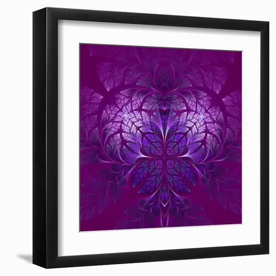 Fabulous Fractal Pattern in Purple-velirina-Framed Art Print