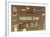 Fabulous Strip, Las Vegas Hotel Signs, Nevada-null-Framed Art Print