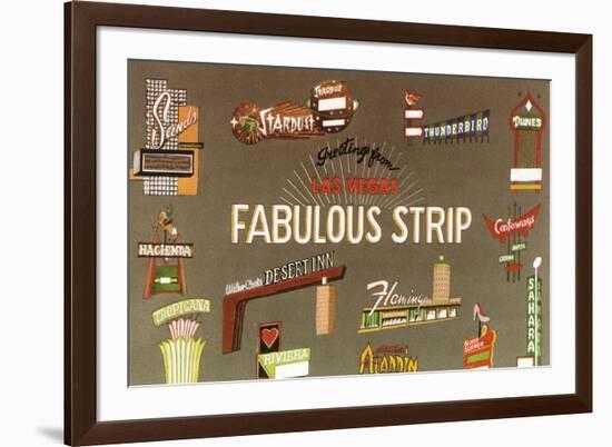 Fabulous Strip, Las Vegas Hotel Signs, Nevada-null-Framed Art Print