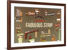 Fabulous Strip, Las Vegas Hotel Signs, Nevada-null-Framed Art Print