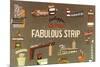 Fabulous Strip, Las Vegas Hotel Signs, Nevada-null-Mounted Art Print