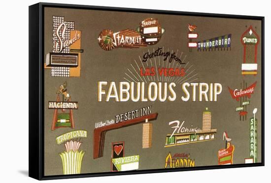 Fabulous Strip, Las Vegas Hotel Signs, Nevada-null-Framed Stretched Canvas