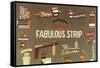 Fabulous Strip, Las Vegas Hotel Signs, Nevada-null-Framed Stretched Canvas