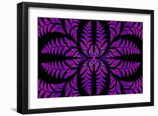 Fabulous Symmetric Pattern of the Leaves in Purple-velirina-Framed Art Print