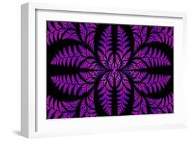 Fabulous Symmetric Pattern of the Leaves in Purple-velirina-Framed Art Print
