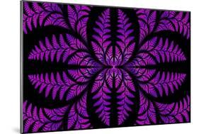 Fabulous Symmetric Pattern of the Leaves in Purple-velirina-Mounted Art Print