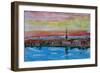 Fabulous Venice Italy with Snowcovered Alps-Markus Bleichner-Framed Art Print