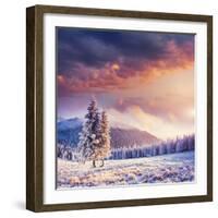 Fabulous Winter Landscape in the Mountains-standret-Framed Photographic Print