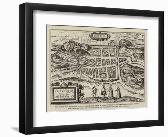 Fac-Simile of a Bird'S-Eye View of Edinburgh-null-Framed Giclee Print