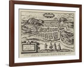 Fac-Simile of a Bird'S-Eye View of Edinburgh-null-Framed Giclee Print