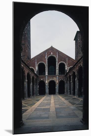 Facade and Portico of Basilica of Sant'Ambrogio-null-Mounted Giclee Print