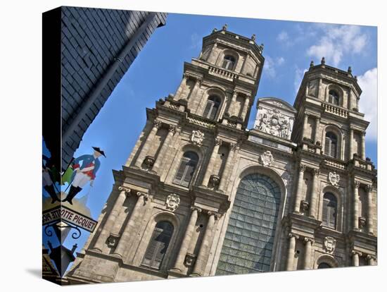 Facade, Cathedral St. Pierre, Built in 1844, Old Rennes, Brittany, France, Europe-Guy Thouvenin-Stretched Canvas