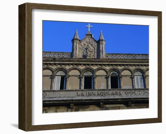 Facade, College of Immaculate Conception, Havana, Cuba, Detail-null-Framed Giclee Print