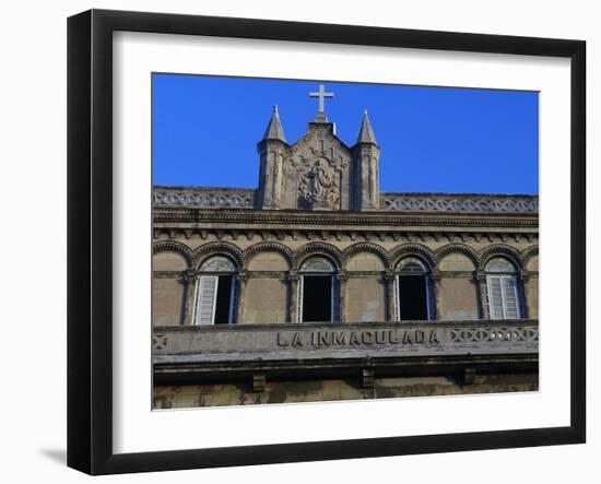 Facade, College of Immaculate Conception, Havana, Cuba, Detail-null-Framed Giclee Print