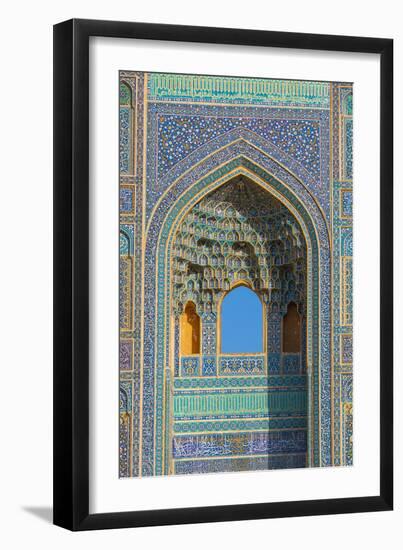 Facade detail, Jameh Mosque, Yazd, Iran, Middle East-James Strachan-Framed Photographic Print