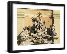 Facade Detail of City's Finest Baroque Church of Holy Trinity, Bratislava, Slovakia-Richard Nebesky-Framed Photographic Print