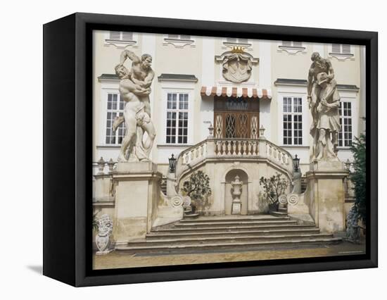 Facade, Inner Courtyard, Vranov Chateau, South Moravia, Czech Republic-Upperhall-Framed Stretched Canvas