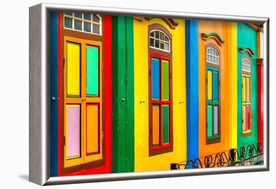 Facade Little India Singapore-null-Framed Art Print