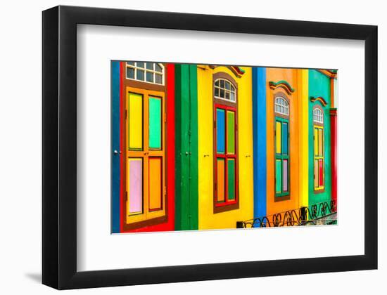 Facade Little India Singapore-null-Framed Art Print