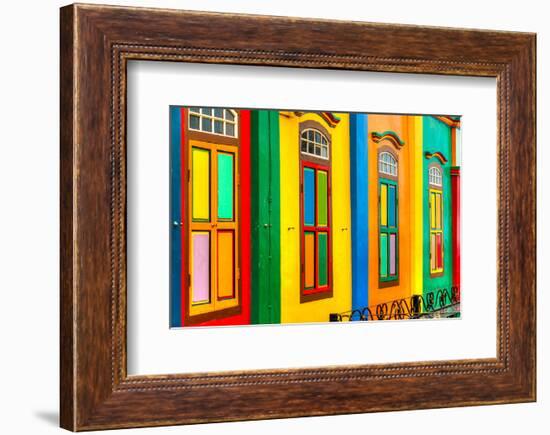 Facade Little India Singapore-null-Framed Art Print