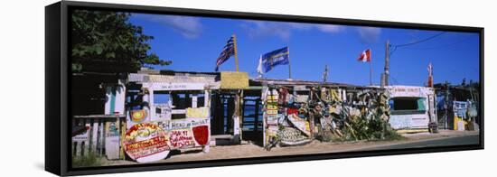 Facade of a Bar on the Beach, Bomba's Surfside Shack, Tortola, British Virgin Islands-null-Framed Stretched Canvas