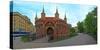 Facade of a Barbakan Fortress, Krakow, Poland-null-Stretched Canvas