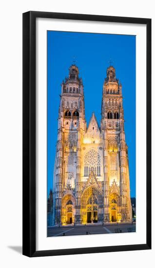 Facade of a cathedral, Saint Gatien's Cathedral, Tours, Indre-et-Loire, France-null-Framed Photographic Print