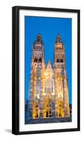 Facade of a cathedral, Saint Gatien's Cathedral, Tours, Indre-et-Loire, France-null-Framed Photographic Print