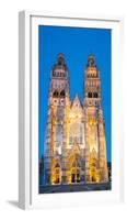 Facade of a cathedral, Saint Gatien's Cathedral, Tours, Indre-et-Loire, France-null-Framed Photographic Print