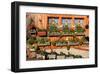 Facade of a Farmhouse decorated with Flowers, Beatenberg, Canton of Bern, Switzerland-null-Framed Art Print