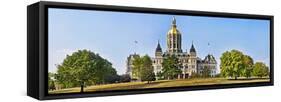 Facade of a Government Building, Connecticut State Capitol, Capitol Avenue, Bushnell Park-null-Framed Stretched Canvas