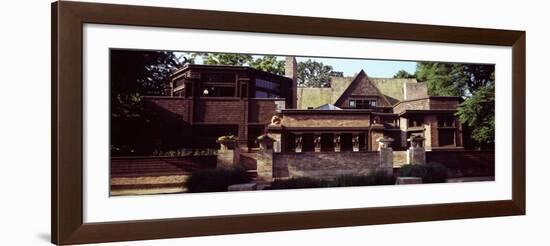 Facade of a House, Frank Lloyd Wright Home and Studio, Oak Park, Cook County, Illinois, USA-null-Framed Photographic Print