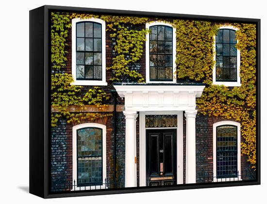 Facade of an English House with Ivy Leaves - Mallinson House in St Albans - London - UK-Philippe Hugonnard-Framed Stretched Canvas