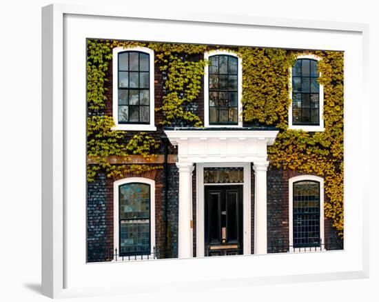 Facade of an English House with Ivy Leaves - Mallinson House in St Albans - London - UK-Philippe Hugonnard-Framed Photographic Print