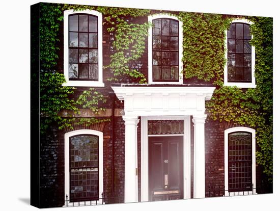 Facade of an English House with Ivy Leaves - Mallinson House in St Albans - London - UK-Philippe Hugonnard-Stretched Canvas