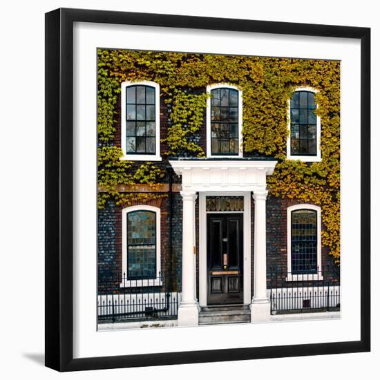Facade of an English House with Ivy Leaves - Mallinson House in St Albans - London - UK-Philippe Hugonnard-Framed Photographic Print