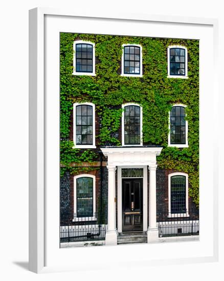 Facade of an English House with Ivy Leaves - Mallinson House in St Albans - London - UK-Philippe Hugonnard-Framed Photographic Print