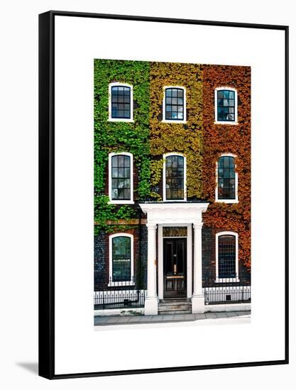 Facade of an English House with Ivy Leaves - Mallinson House in St Albans - London - UK-Philippe Hugonnard-Framed Stretched Canvas