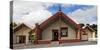 Facade of ancestral meeting house, Wahiao, Whakarewarewa Thermal Park, Whakarewarewa, Rotorua, B...-null-Stretched Canvas