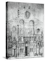 Facade of Basilica of Saint Mary of Flower in Florence, Design by Arnolfo Di Cambio-null-Stretched Canvas