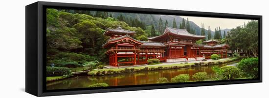 Facade of Byodo-In Temple, Valley of the Temples, Oahu, Hawaii, USA-null-Framed Stretched Canvas