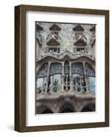 Facade of Casa Batllo by Gaudi, UNESCO World Heritage Site, Passeig de Gracia, Barcelona, Spain-Nico Tondini-Framed Photographic Print