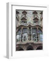 Facade of Casa Batllo by Gaudi, UNESCO World Heritage Site, Passeig de Gracia, Barcelona, Spain-Nico Tondini-Framed Photographic Print