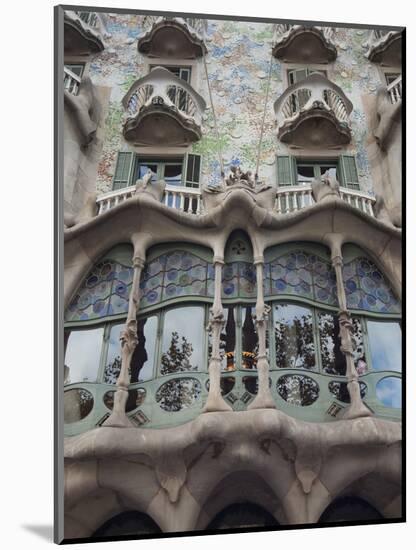 Facade of Casa Batllo by Gaudi, UNESCO World Heritage Site, Passeig de Gracia, Barcelona, Spain-Nico Tondini-Mounted Photographic Print