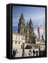 Facade of Cathedral Seen from Praza Do Obradoiro, Santiago De Compostela, Galicia-Nick Servian-Framed Stretched Canvas