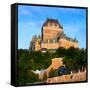 Facade of Chateau Frontenac in Lower Town, Quebec City, Quebec, Canada-null-Framed Stretched Canvas